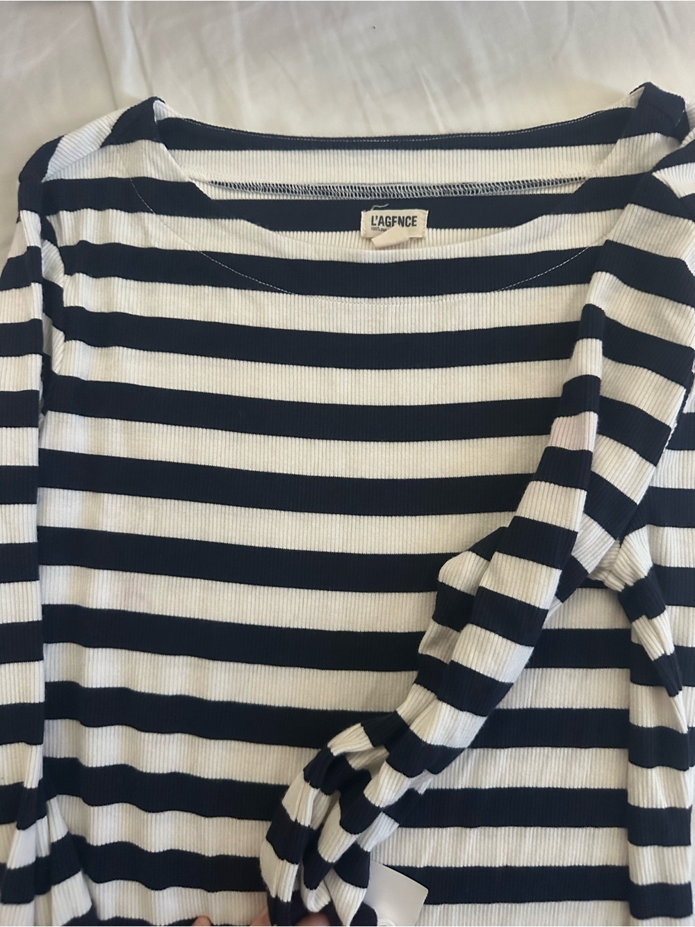 L'AGENCE Striped Ribbed Top - Picture 2 of 3